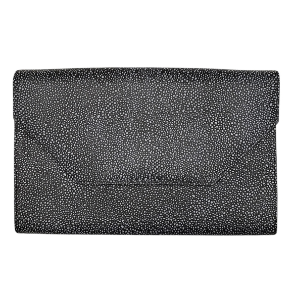 Halogen | Black Speckled Chic Glam Flap Closure Clutch On Chain Women's - Picture 2 of 9